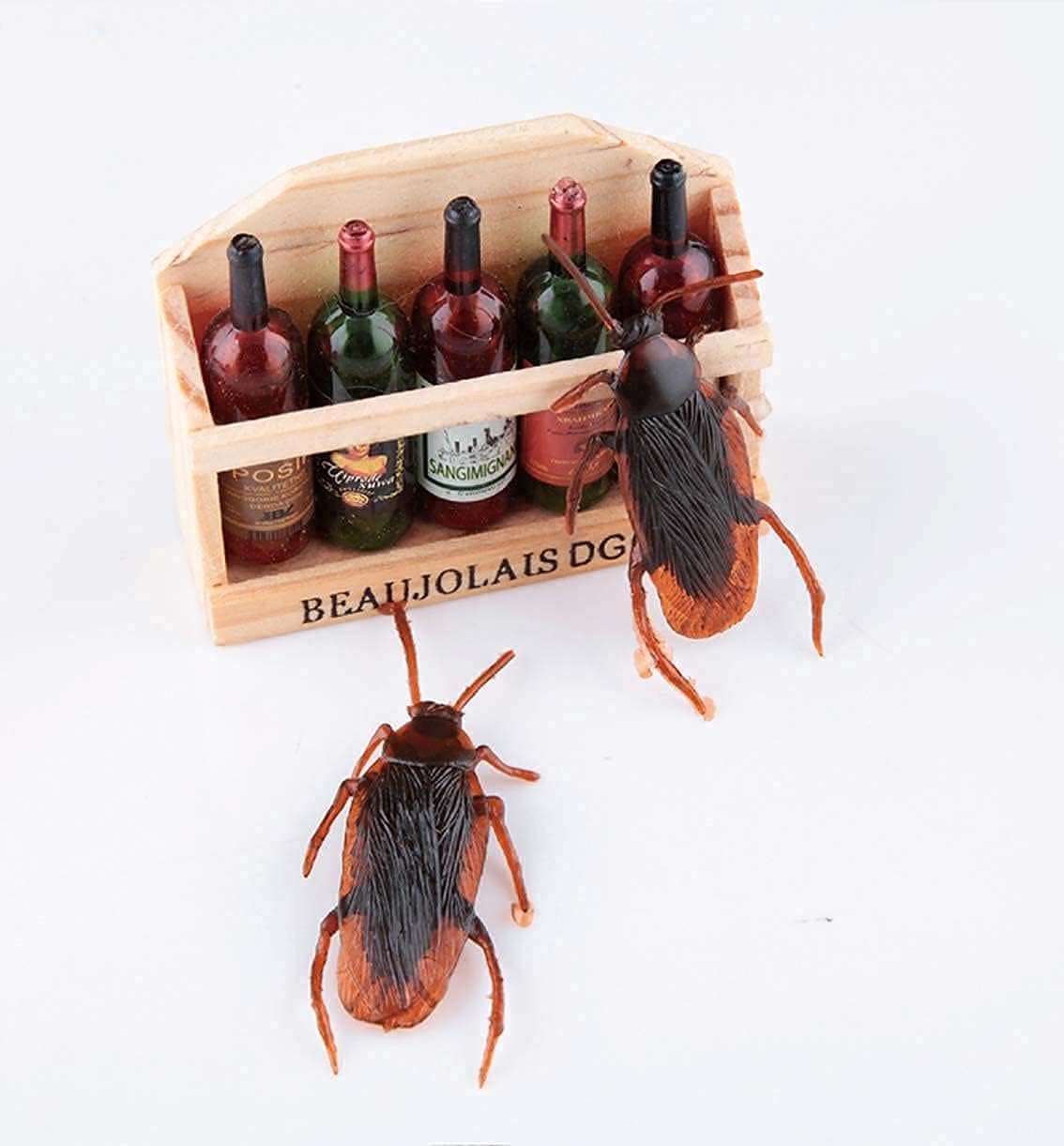 Ksquares Prank Fake Roaches, Favorite Trick Joke Toys Look Real, Scary Insects Realistic Plastic Bugs, Novelty Cockroach for Party, Christmas, Halloween-1