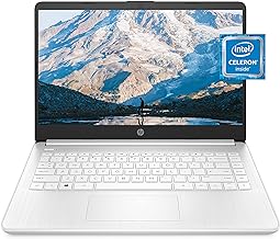 HP 14 Laptop, Intel Celeron N4020, 4 GB RAM, 64 GB Storage, 14-inch Micro-edge HD Display, Windows 11 Home, Thin & Portable, 4K Graphics, One Year of Microsoft 365 (14-dq0040nr, Snowflake White)