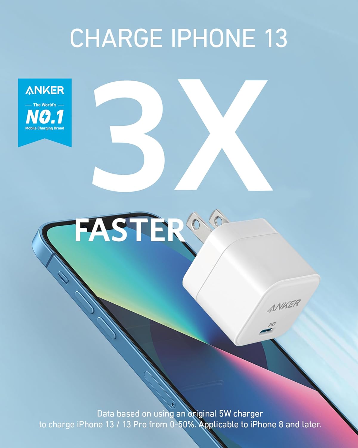 Anker 20W Fast USB C Charger with Foldable Plug, PowerPort III 20W Cube Charger for iPhone 16 Series, Galaxy, Pixel, iPad (Cable Not Included)-1