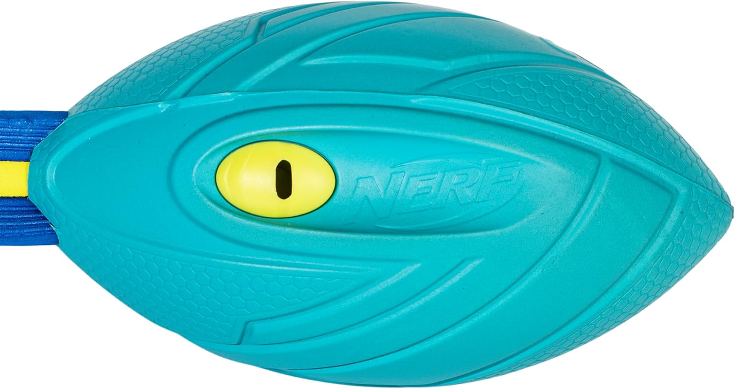 NERF Neon Vortex Aero Howler Foam Football - NERF Soft Vortex Football for Long-Distance Throws - Perfect for Pool + Beach Football - Kids Aero Howler Whistle Vortex Foam Ball - Neon-5