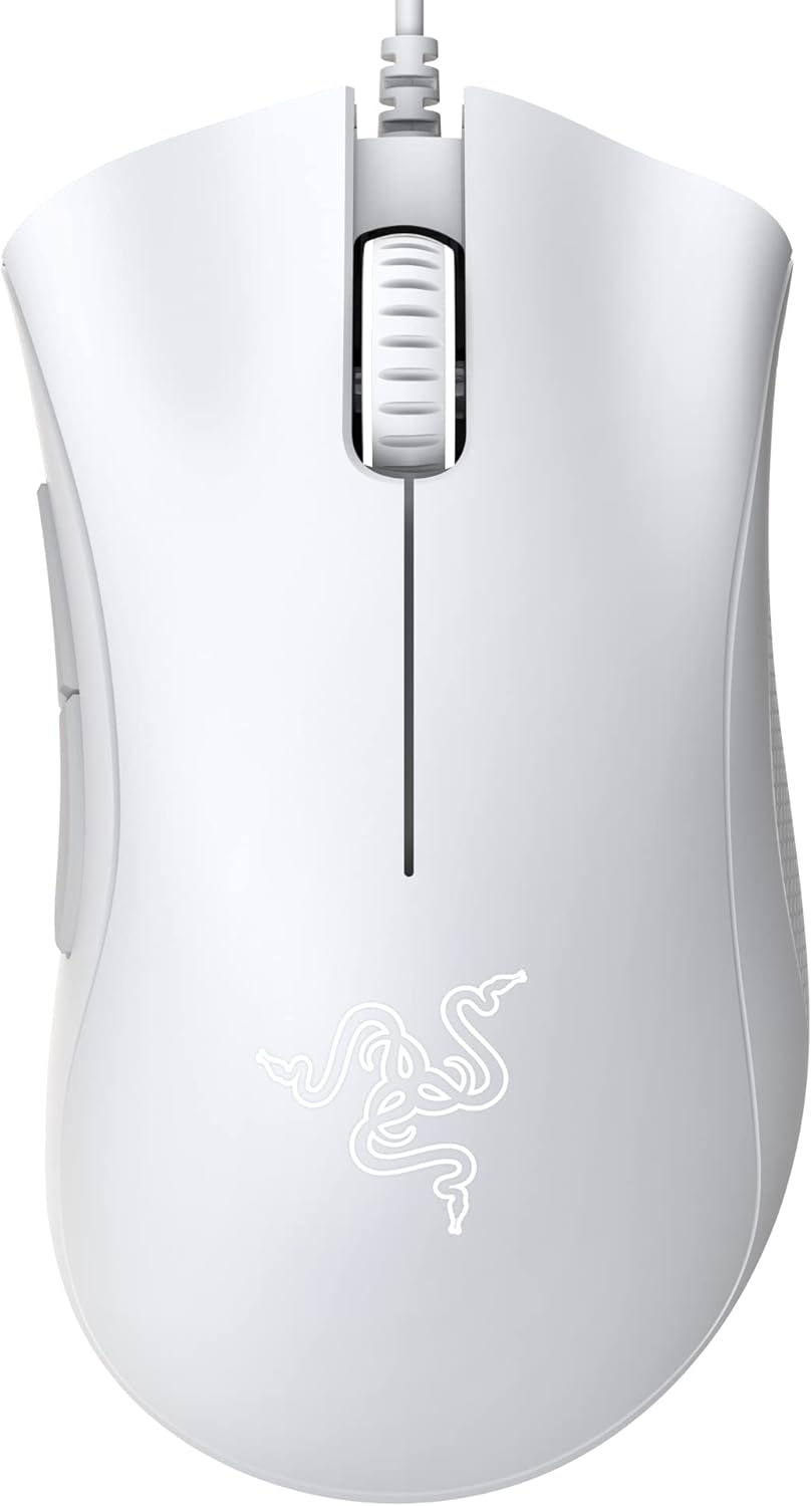 Razer DeathAdder Essential Gaming Mouse: 6400 DPI Optical Sensor - 5 Programmable Buttons - Mechanical Switches - Rubber Side Grips - Mercury White-0