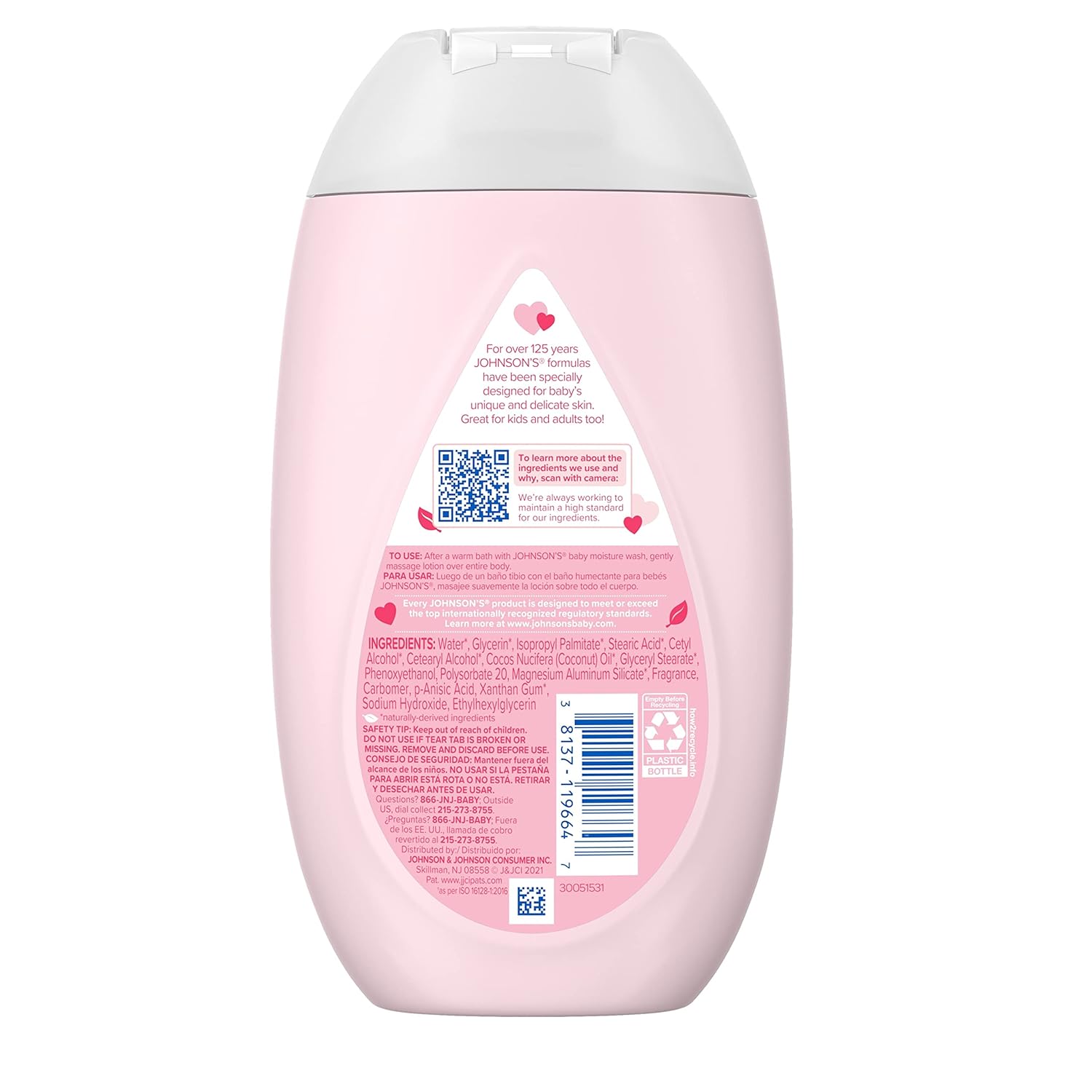 Johnson's Baby Moisturizing Mild Pink Baby Lotion with Coconut Oil for Delicate Baby Skin, Paraben-, Phthalate- & Dye-Free, Hypoallergenic & Dermatologist-Tested, Baby Skin Care, 13.6 Fl. Oz-7