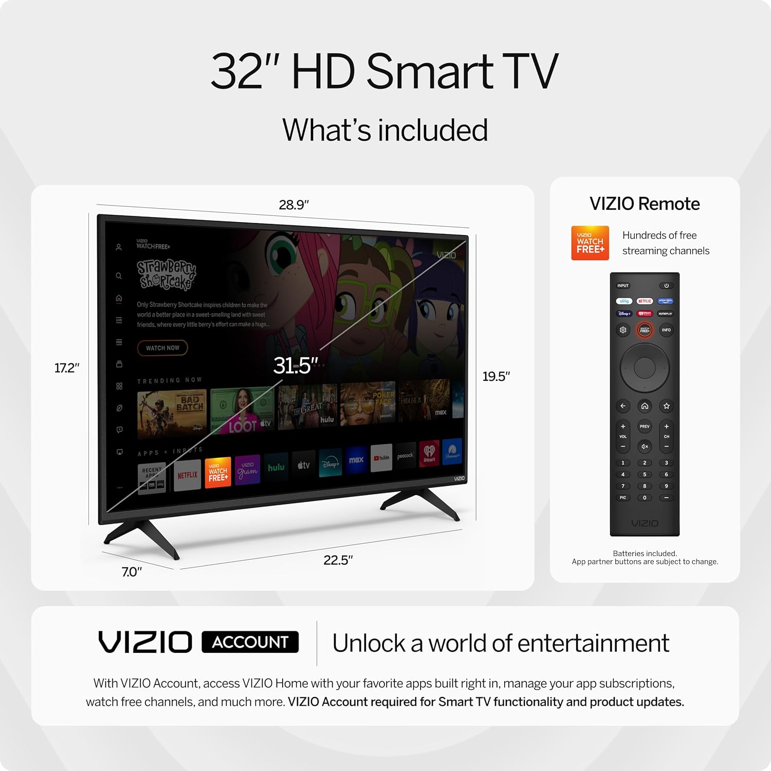 VIZIO 32 inch D-Series HD 720p Smart TV with Apple AirPlay and Chromecast Built-in, Alexa Compatibility, D32h-J, 2022 Model-3