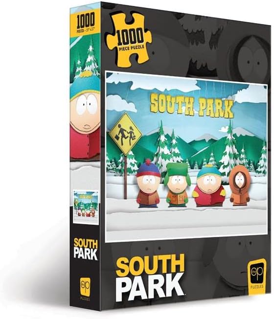 South Park Paper Bus Stop 1000 Piece Jigsaw Puzzle | Collectible Puzzle Featuring Stan, Kyle, Cartman, and Kenny | Officially Licensed Comedy Central and South Park Merchandise-0