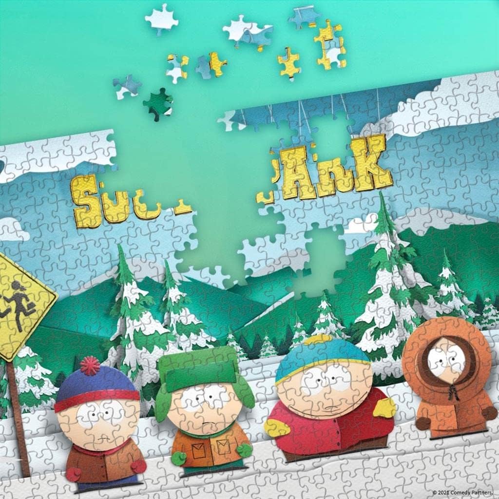 South Park Paper Bus Stop 1000 Piece Jigsaw Puzzle | Collectible Puzzle Featuring Stan, Kyle, Cartman, and Kenny | Officially Licensed Comedy Central and South Park Merchandise-4