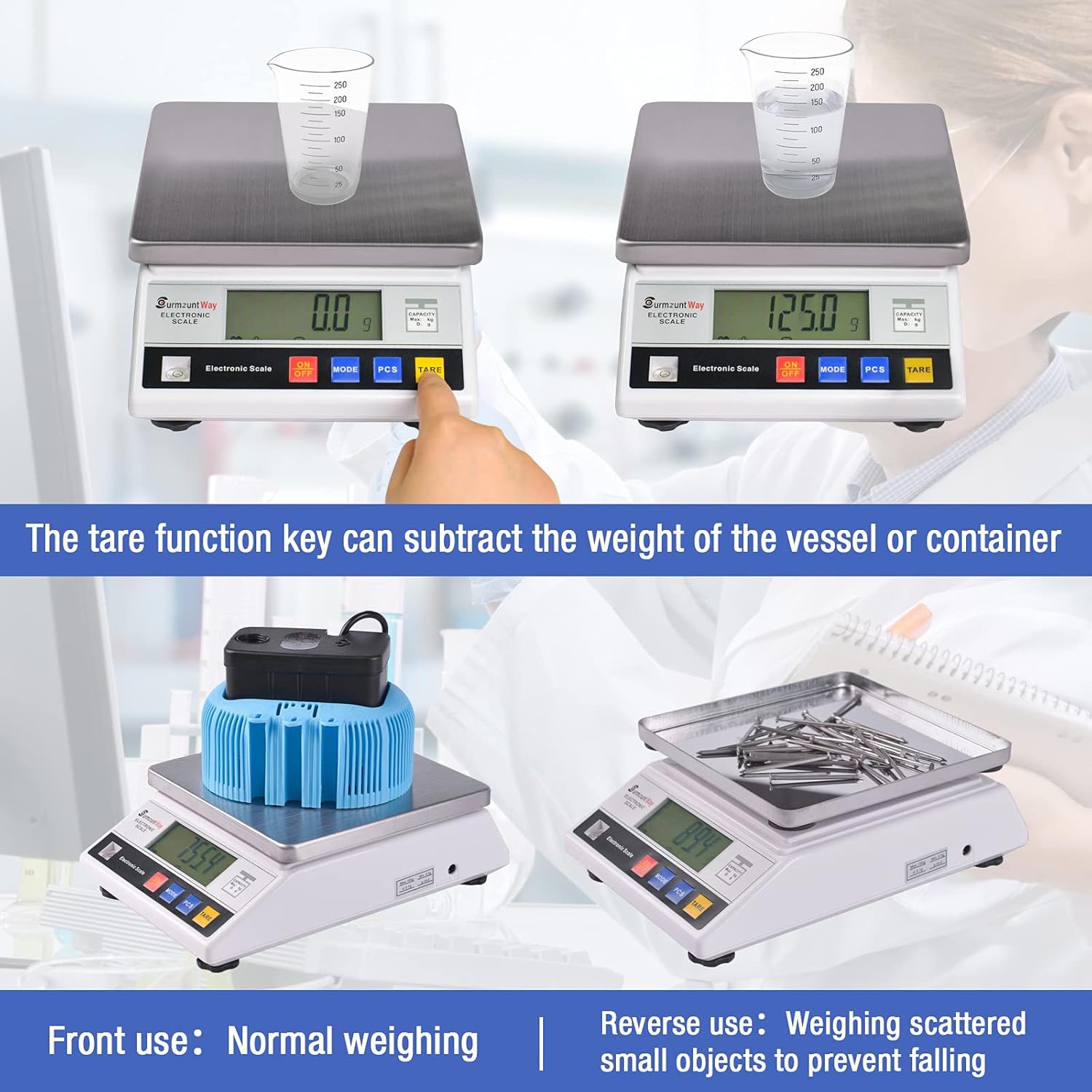 SurmountWay High Precision Scale 6kg x 0.1g Accurate Digtal Laboratory Lab Industrial Scientific Electronic Scale Commerical Counting Kitchen Scales Jewelry Gold Analytical Weighing(6000g,0.1g)-3