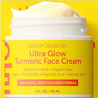 SeoulCeuticals Korean Skin Care Turmeric Cream – Korean Face Moisturizer for Dull Dry Skin - Korean Beauty Skincare K Beauty for Glowing Skin 2oz