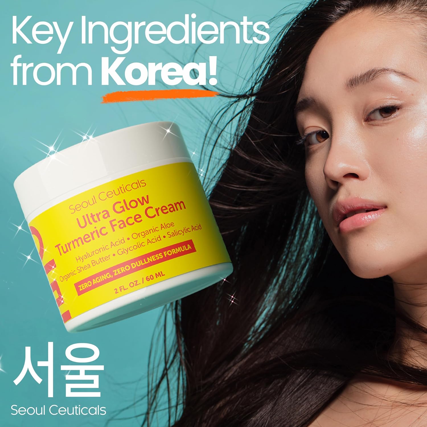 SeoulCeuticals Korean Skin Care Turmeric Cream – Korean Face Moisturizer for Dull Dry Skin - Korean Beauty Skincare K Beauty for Glowing Skin 2oz-3