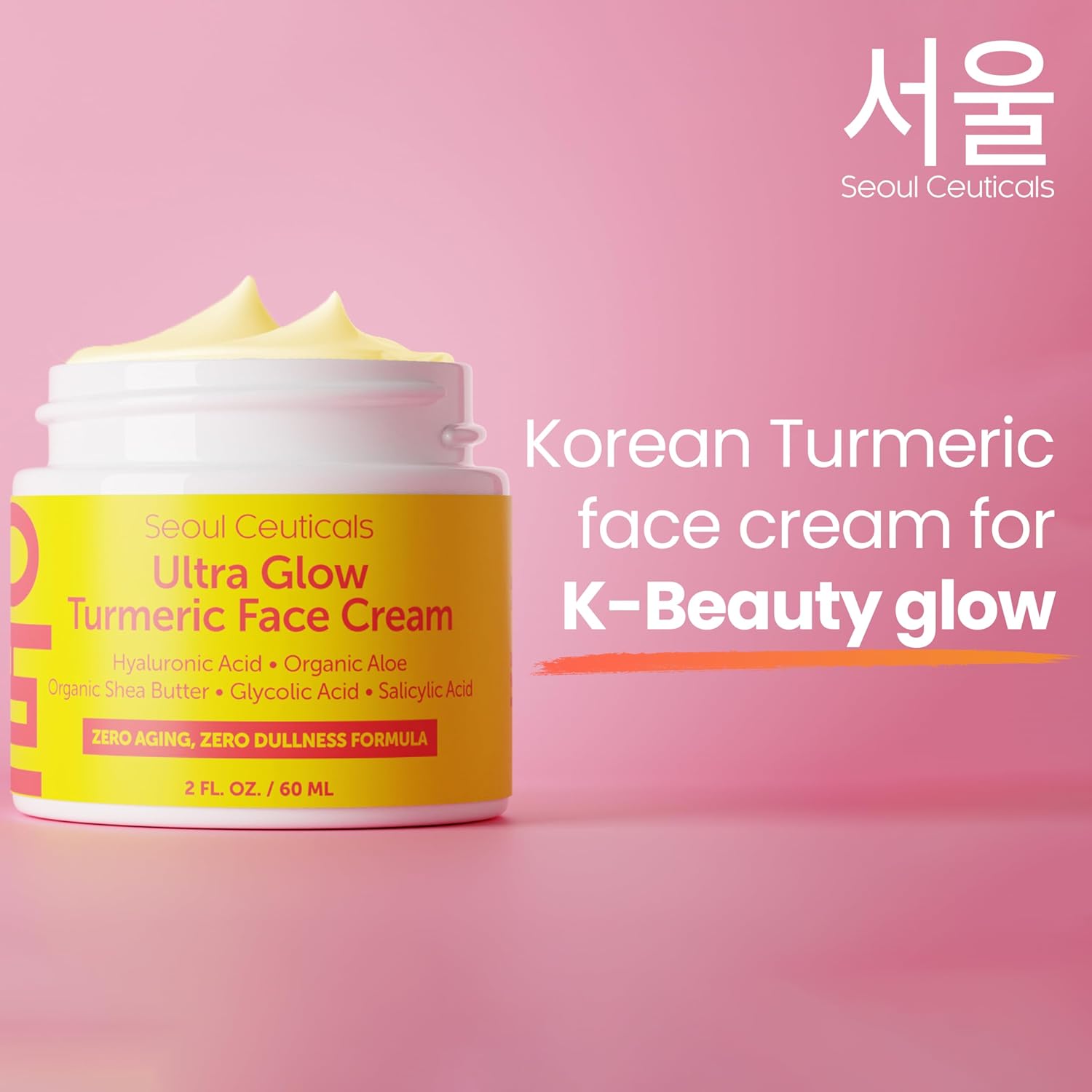 SeoulCeuticals Korean Skin Care Turmeric Cream – Korean Face Moisturizer for Dull Dry Skin - Korean Beauty Skincare K Beauty for Glowing Skin 2oz-6