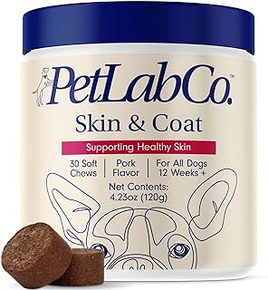 PetLab Co. Skin & Coat Chew - Optimize Scalp and Fur Condition with a Tasty Dog Chew, Packed with Beneficial Fatty Acids, Vitamins and Apple Cider Vinegar to Deliver Comfort and Support a Healthy Coat