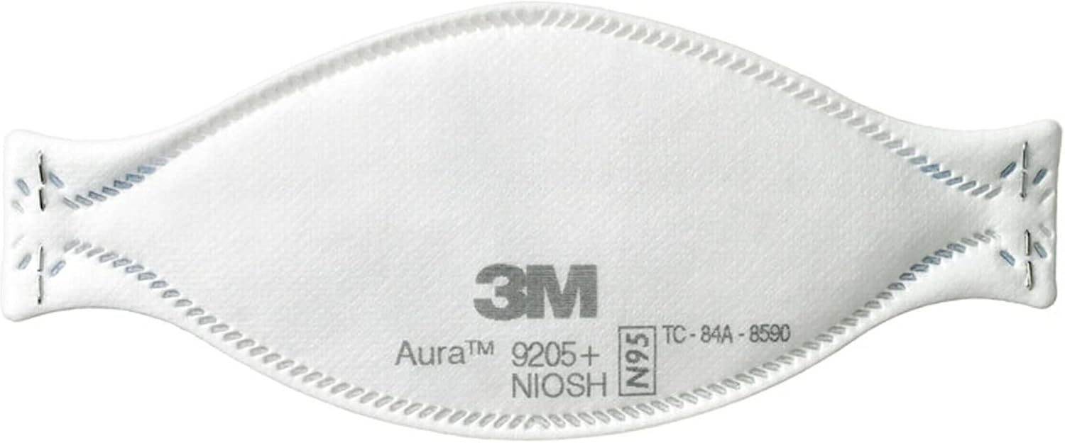 3M Aura Particulate Respirator 9205+ N95, Lightweight, Three Panel Designed Respirator Helps Provide Comfortable And Convenient Respiratory Protection, 10-Pack-13