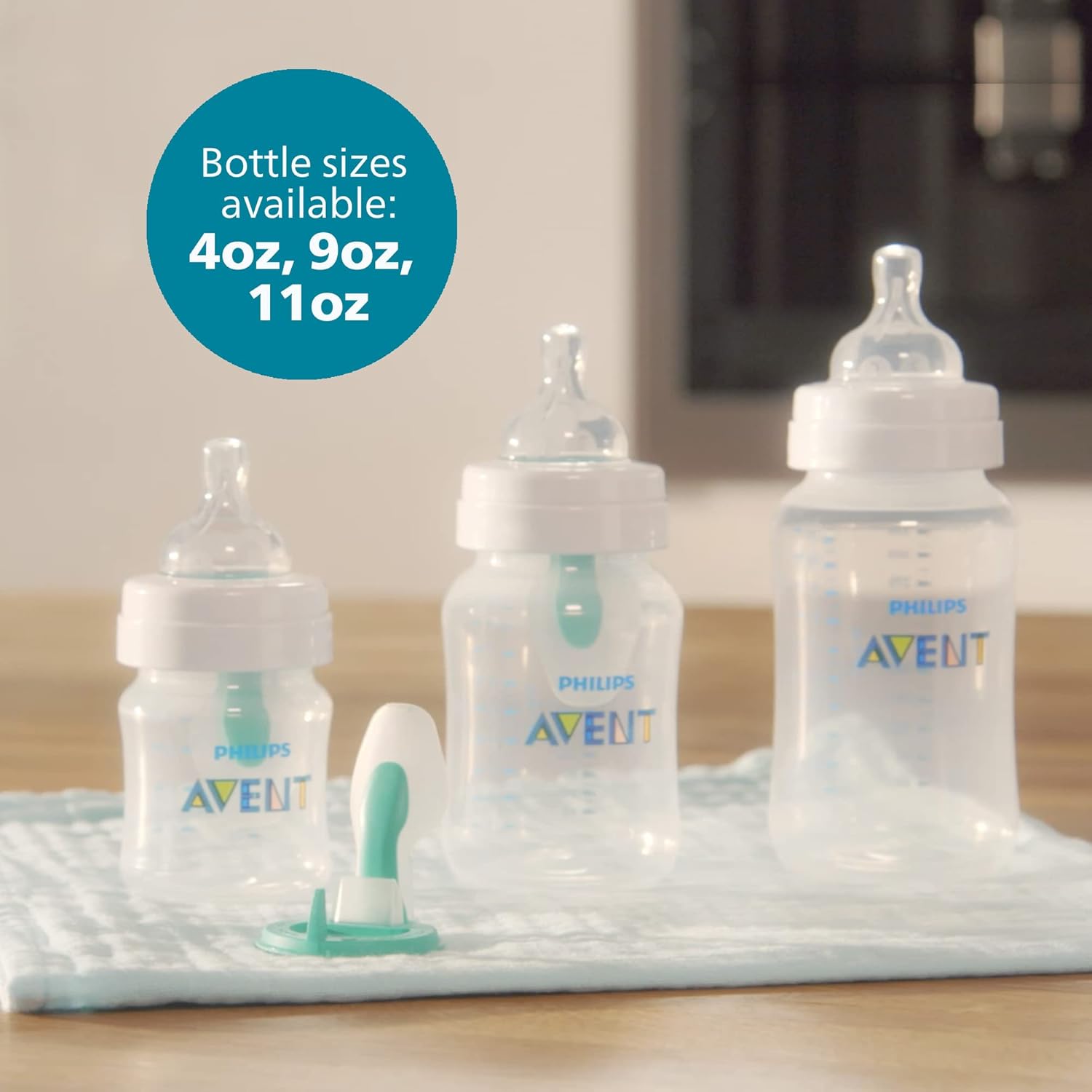 Philips Avent Anti-Colic Baby Bottle with AirFree Vent, 9oz, 4pk, Pink, SCY703/14-10