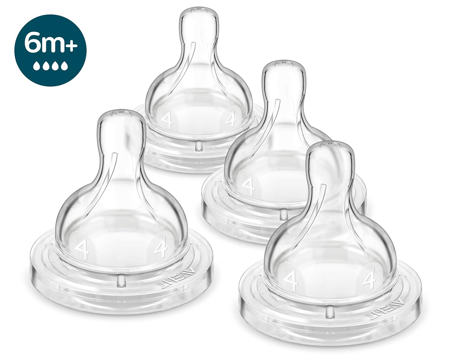 Philips AVENT Anti-Colic Baby Bottle Flow 4 Nipple, 4pk, SCY764/04-8