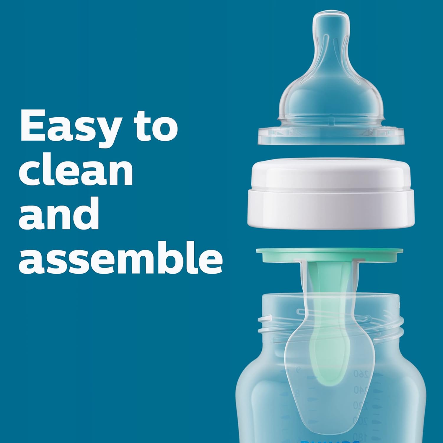 Philips Avent Anti-Colic Baby Bottle with AirFree Vent, 9oz, 4pk, Clear, SCY703/04-5