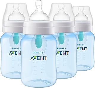 Philips Avent Anti-Colic Bottle with AirFree Vent, 9oz, 4pk, Blue, SCY703/24