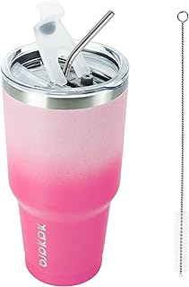 BJPKPK 30 oz Tumbler With Lid And Straw Travel Coffee Mug Stainless Steel Insulated Thermal Tumblers Cup,Cherry Blossom