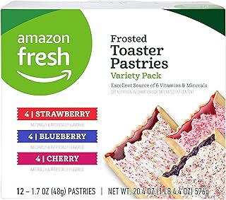 Amazon Fresh - Toaster Pastries Variety Pack (Strawberry, Blueberry, Cherry), 12ct