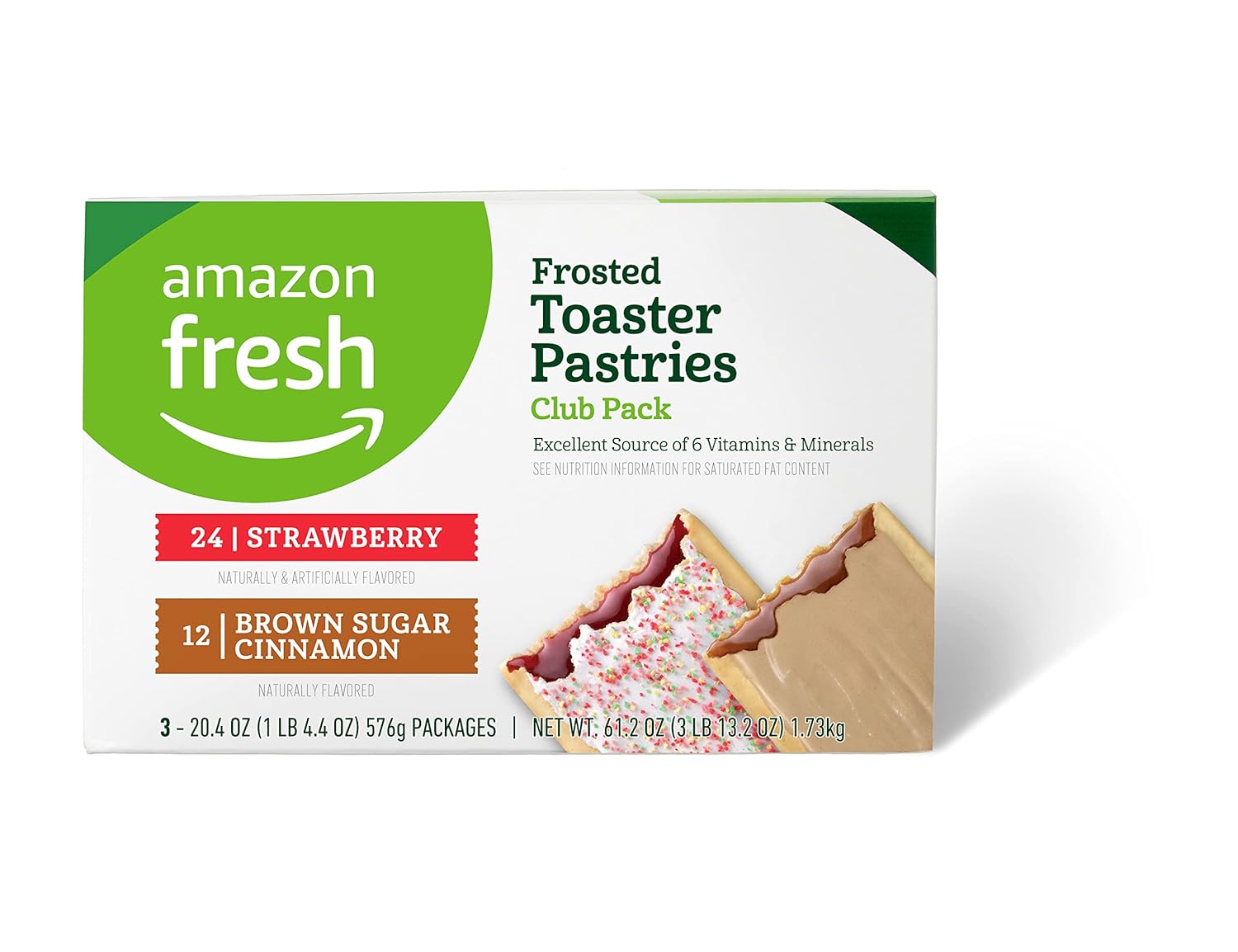 Amazon Fresh Frosted Toaster Pastries Club Pack (24 ct Strawberry & 12 ct Brown Cinnamon Sugar)-0