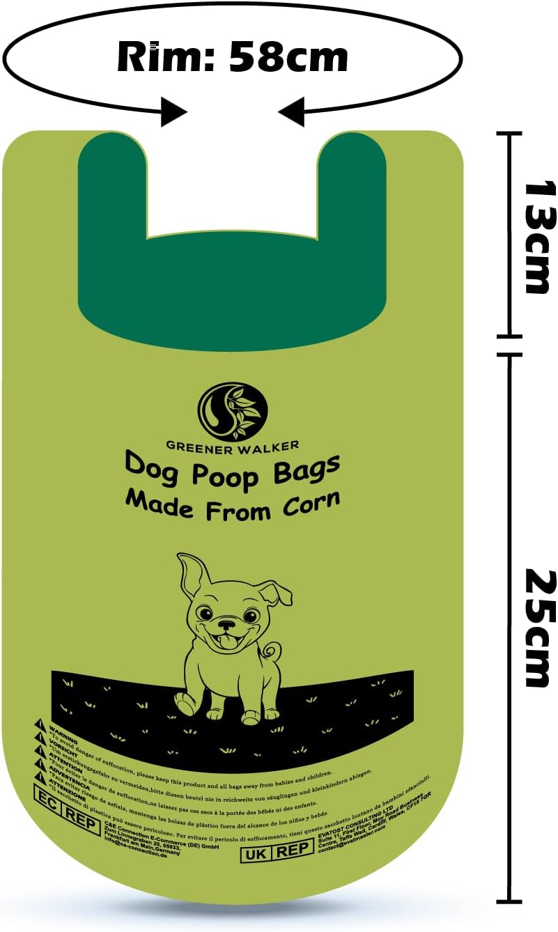 GREENER WALKER Tie Handles Poo Bags for Dog Waste, 600 Doggy Waste Bags Extra Thick Strong 100% Leak-Proof (Brown)-3