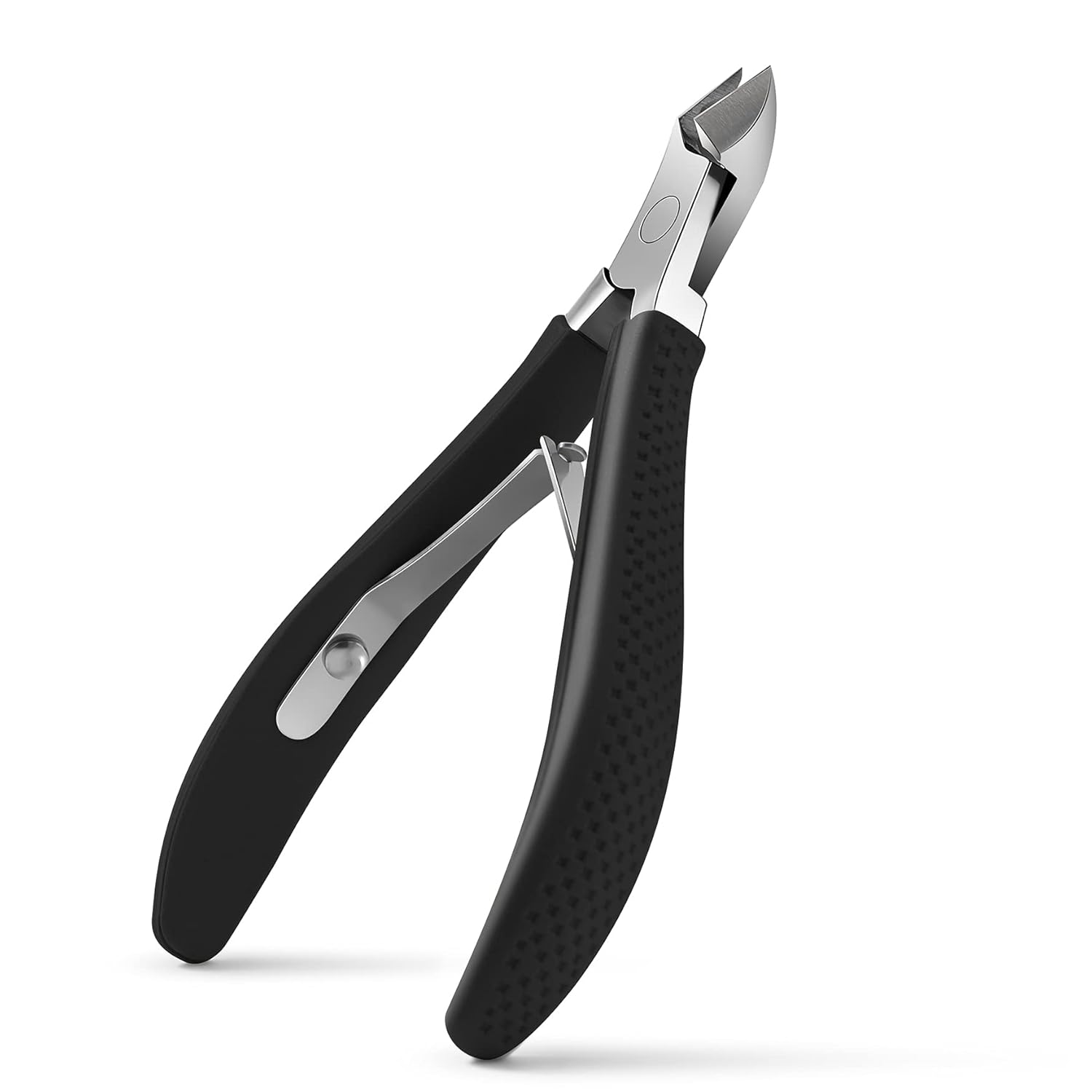 FVION Cuticle Clippers – Small Cuticle Trimmer, Rubber Coated Handle Manicure Tools – Full Jaw Cuticle Cutter for Nails (9mm) Black-0