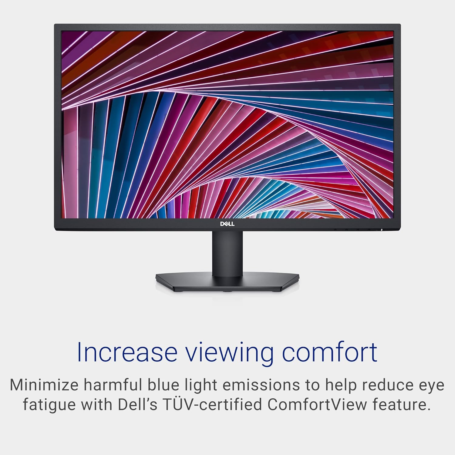 Dell SE2422HX Monitor - 24 inch FHD (1920 x 1080) 16:9 Ratio with Comfortview (TUV-Certified), 75Hz Refresh Rate, 16.7 Million Colors, Anti-Glare Screen with 3H Hardness, AMD FreeSync- Black-3