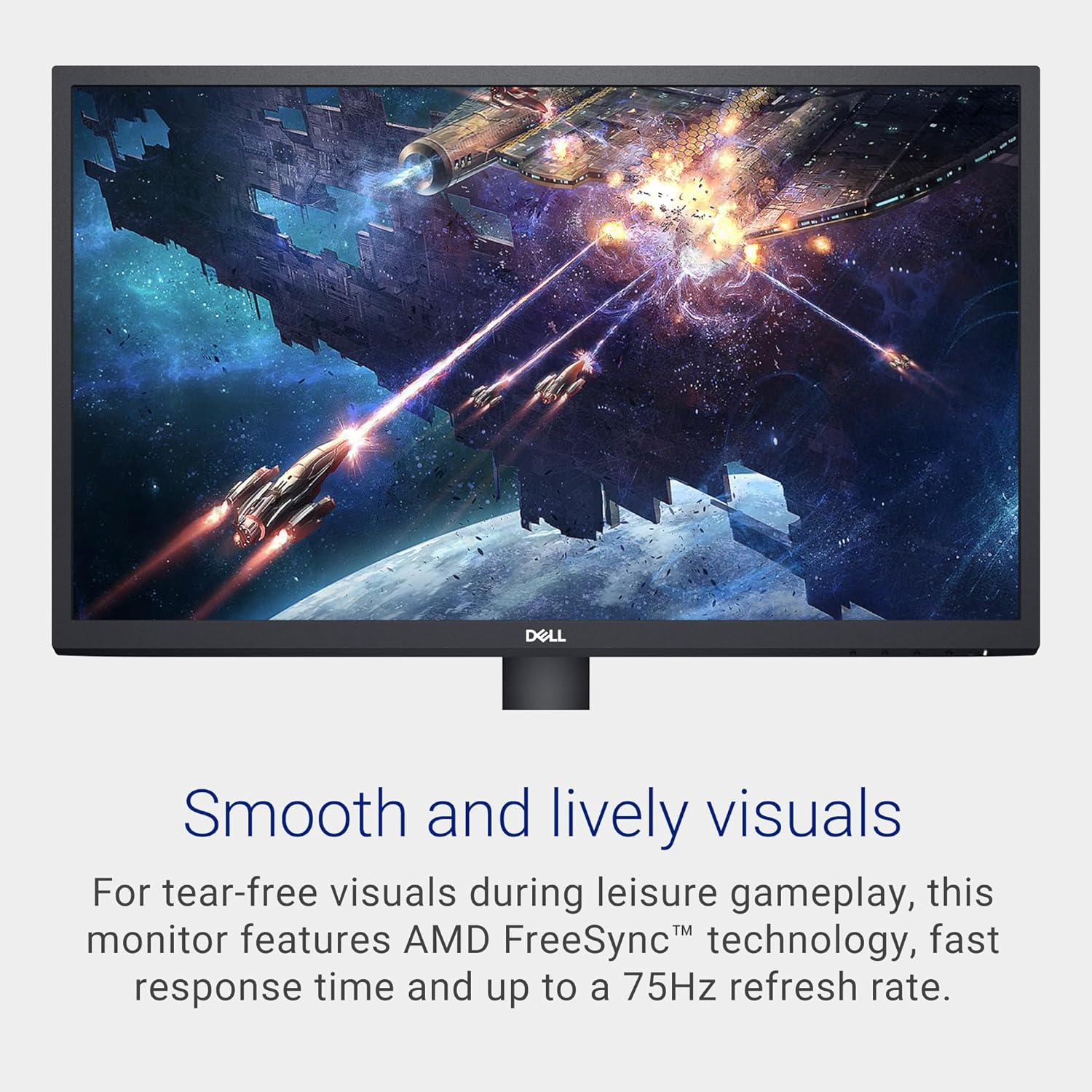 Dell SE2422HX Monitor - 24 inch FHD (1920 x 1080) 16:9 Ratio with Comfortview (TUV-Certified), 75Hz Refresh Rate, 16.7 Million Colors, Anti-Glare Screen with 3H Hardness, AMD FreeSync- Black-5