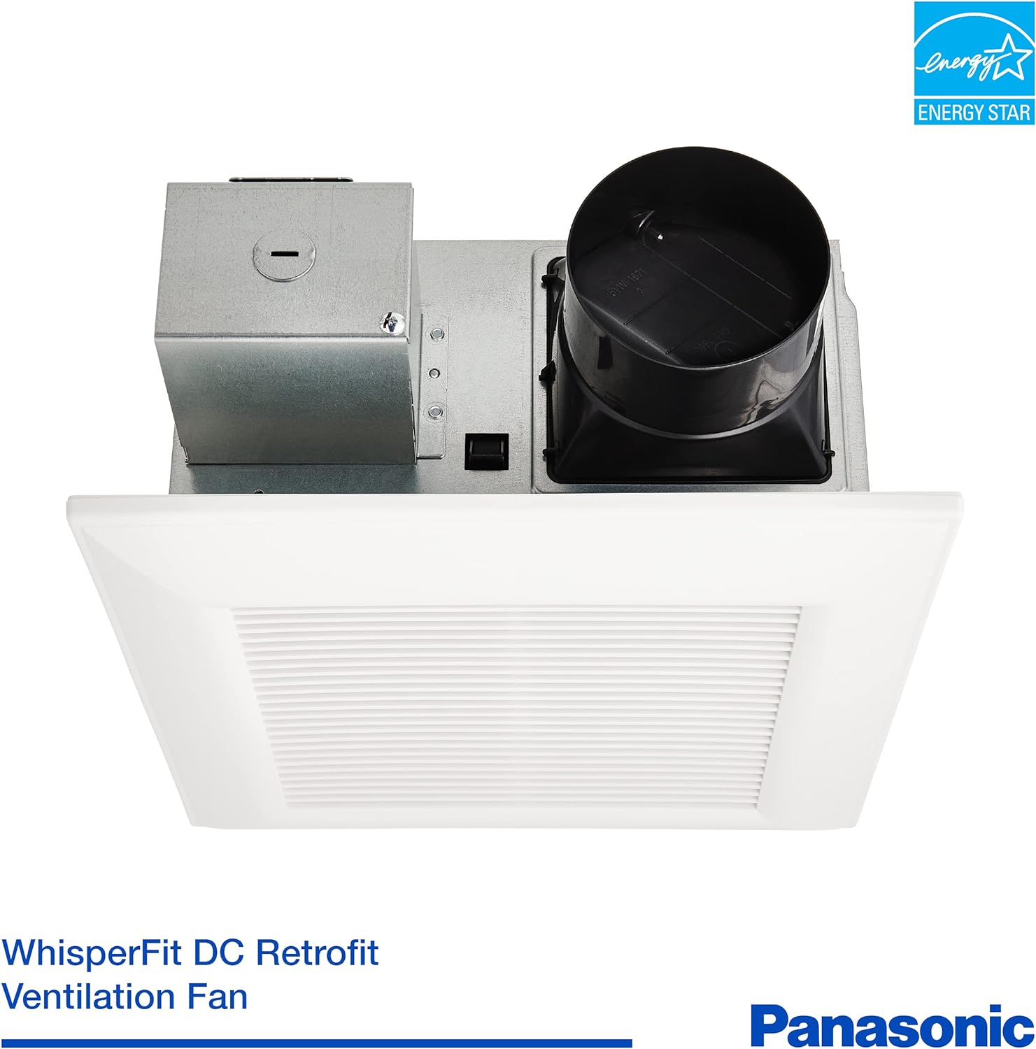 Panasonic FV-0511VF1 WhisperFit DC Fan 50-80-110 CFM Retrofit Bathroom Exhaust Fan - Quiet Energy Star-Certified Energy-Saving Bathroom Ceiling Fan-1