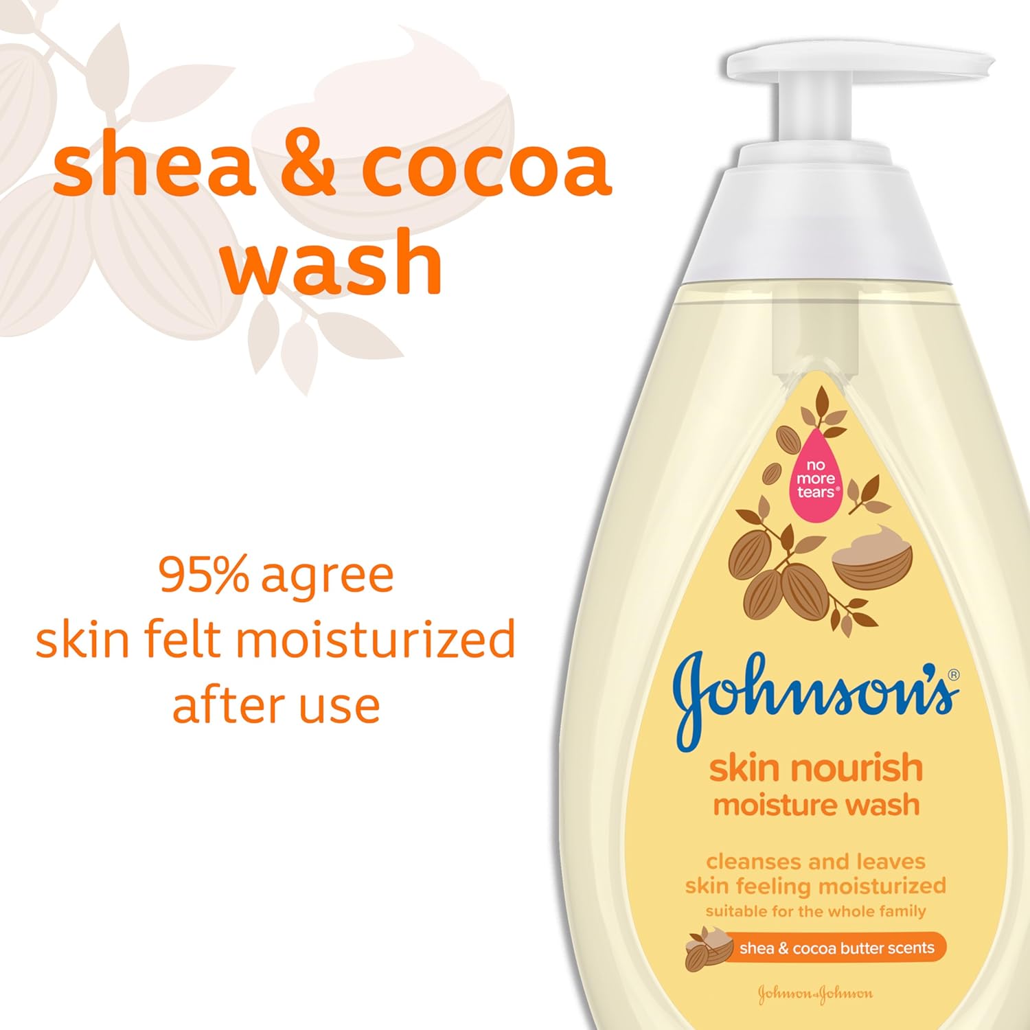 Johnson's Baby Skin Nourishing Moisture Baby Body Wash with Shea & Cocoa Butter, Hypoallergenic & Tear Free Baby Bath Wash, Paraben-, Dye-, Sulfate & Phthalate-Free, 20.3 fl. oz-2