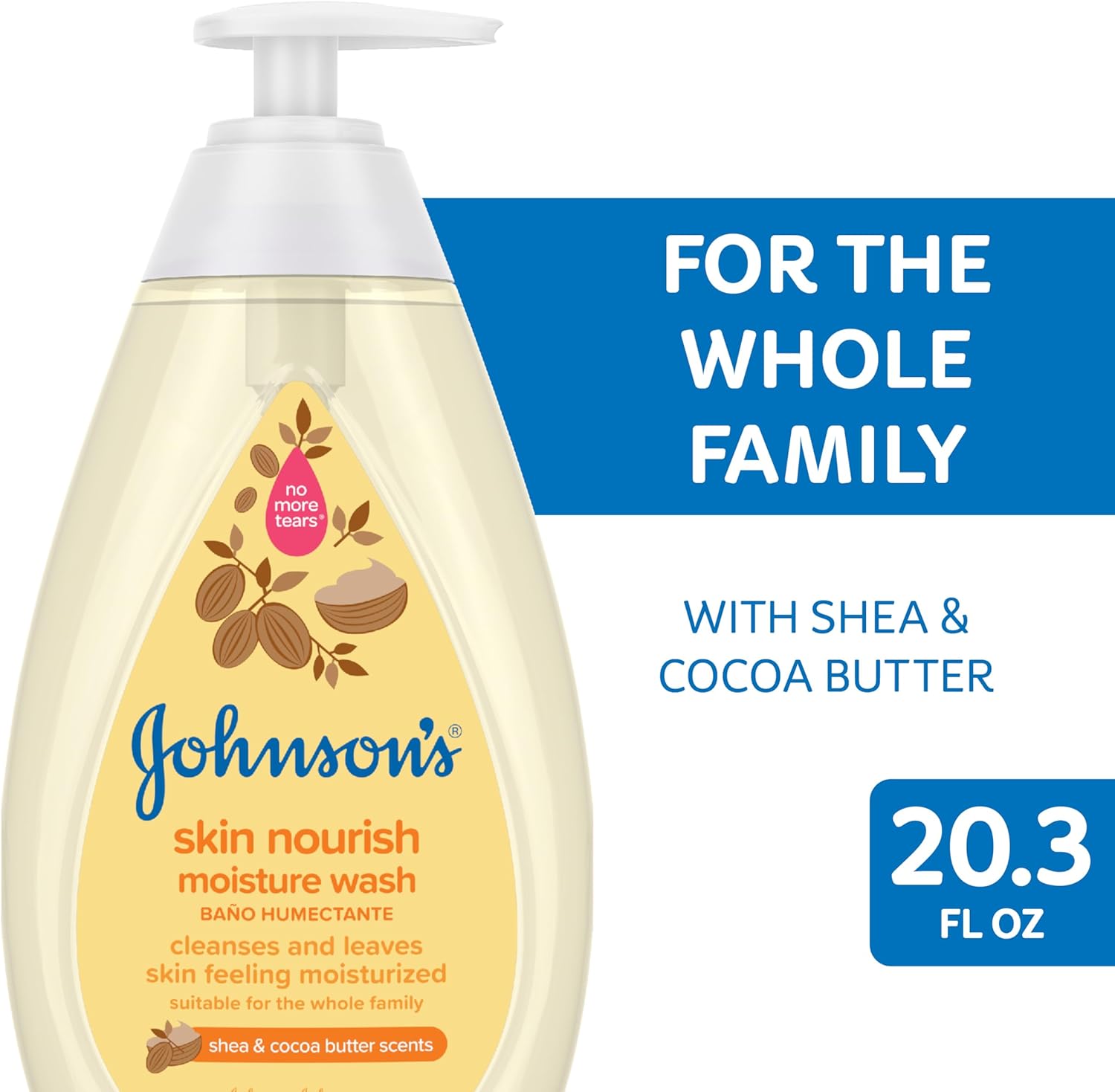 Johnson's Baby Skin Nourishing Moisture Baby Body Wash with Shea & Cocoa Butter, Hypoallergenic & Tear Free Baby Bath Wash, Paraben-, Dye-, Sulfate & Phthalate-Free, 20.3 fl. oz-7