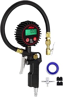 Milton 507KIT Digital Tire Inflator Car Accessories w/Accurate Air Tire Pressure Gauge, 14” Rubber Air Hose – 250 PSI, Brass Lock-On Clip Air Chuck and Compressor Accessories