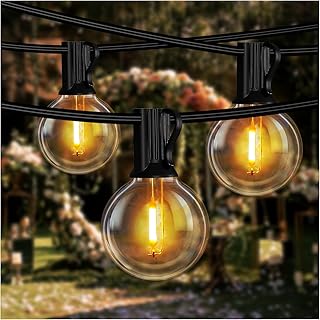 DAYBETTER 50FT Outdoor String Lights Waterproof,Patio Lights with 25 Shatterproof Dimmable LED Edison Bulb(+1 Spare),Connectable G40 Globe String Lights for Outside,Christmas Light for Yard Porch