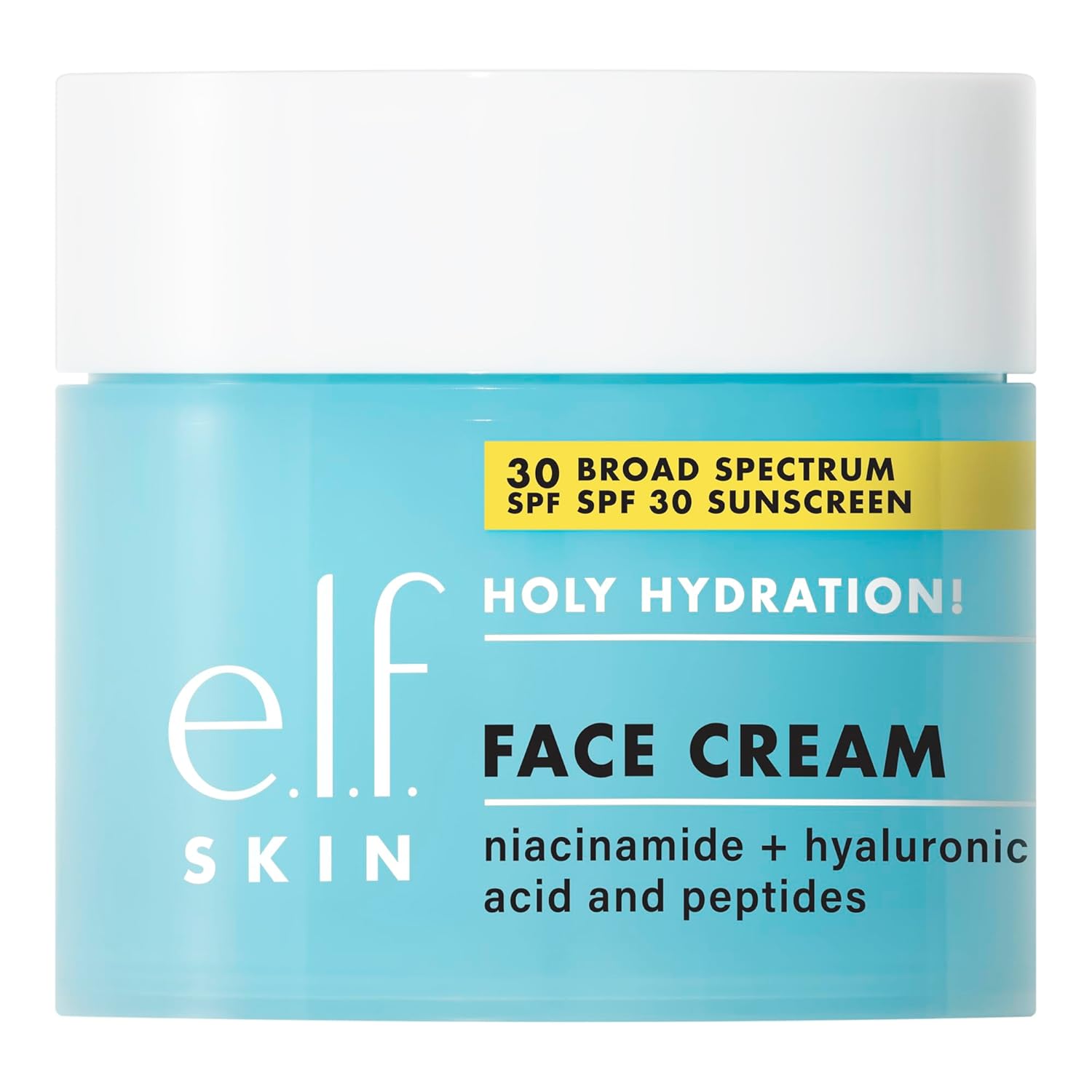 e.l.f. Holy Hydration! Face Cream, Broad Spectrum SPF 30 Sunscreen, Moisturizes & Softens Skin, Quick-Absorbing & Ultra-Hydrating, 1.8 Oz-0