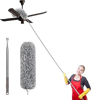 SetSail Extra-Long Dusters with Extension Pole 100-inch for Cleaning, Bendable Microfiber Head Washable Ceiling Fan Duster for High Ceilings, Furniture