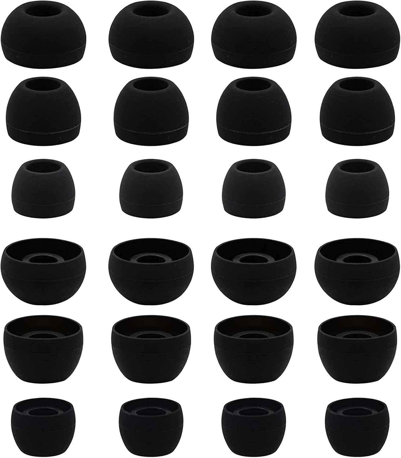 12 Pairs Silicone Replacement Earbud Ear Buds Tips Compatible with Skullcandy Sesh Evo and Other 3.8mm to 5.5mm Nozzle Earbuds Earphones, S/M/L Black-0