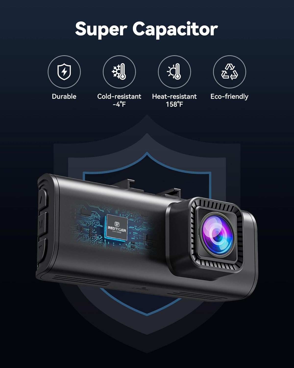 REDTIGER Dash Cam Front Rear, 4K/2.5K Full HD Dash Camera for Cars, Included 32GB Card, Built-in Wi-Fi GPS, 3.16” IPS Screen, Night Vision, 170°Wide Angle, WDR, 24H Parking Mode-8