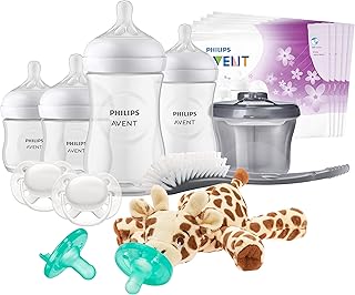 Philips AVENT Natural Baby Bottle with Natural Response Nipple, Essentials Baby Gift Set, SCD839/02