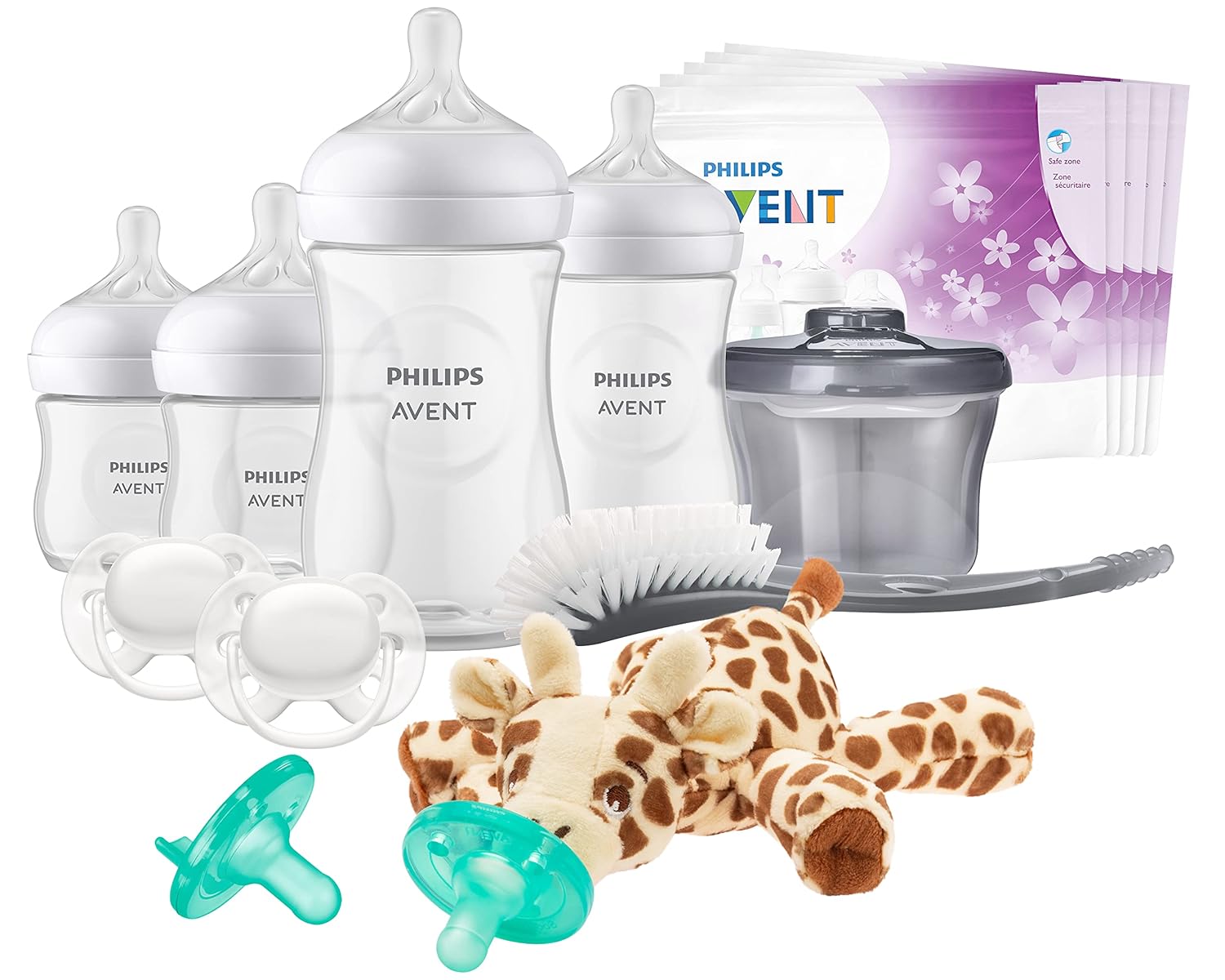 Philips AVENT Natural Baby Bottle with Natural Response Nipple, Essentials Baby Gift Set, SCD839/02-0