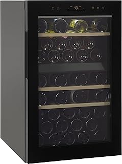 Haier Wine Cooler & Beverage Refrigerator | Mini Wine Fridge Complete With Dual-Zone Temperature Control, Triple-Pane Glass, Door Alarm & LED Interior Lighting | Fits 44 Wine Bottles | Black