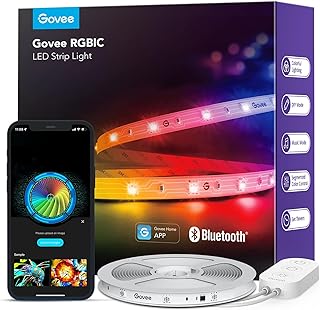 Govee RGBIC LED Strip Lights, Smart LED Lights for Bedroom, Bluetooth LED Lights APP Control, DIY Multiple Colors on One Line, Color Changing LED Strip Lighting Music Sync, Halloween Decor, 16.4ft