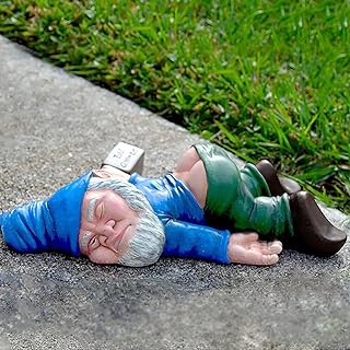 Funny Drunk Dwarf Garden Gnome Statues Decoration, Creative Dwarf Garden Statue Decoration, Drunk Gnome Resin Sculpture Novelty Gift for Outdoor Indoor Patio Yard Lawn Porch Ornament Decor