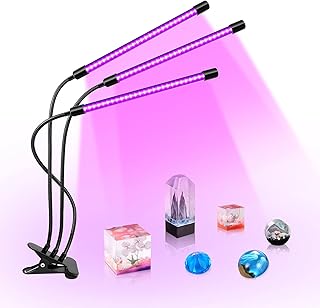 inShareplus LED UV Light with USB, 30W Dimmable UV Light with Clip, Glow in The Dark, 395nm-405nm Black Light for Party, Stage, UV Glue Curing Resin Paint, Collection, Aquarium