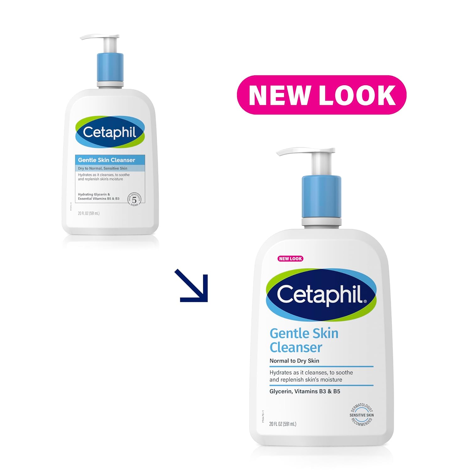 Face Wash by CETAPHIL, Hydrating Gentle Skin Cleanser for Dry to Normal Sensitive Skin, NEW 20oz, Fragrance Free, Soap Free and Non-Foaming-1