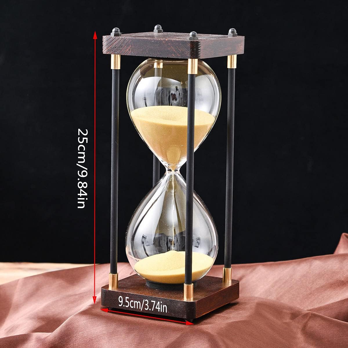 Premium Large Hourglass Sand Timer 60 Minutes, Decorative Sandglass Clock, Modern Hour Glass Timers Gift for Men & Women, Time Management Tools for Classroom Kitchen Home Office Desk Decor-1