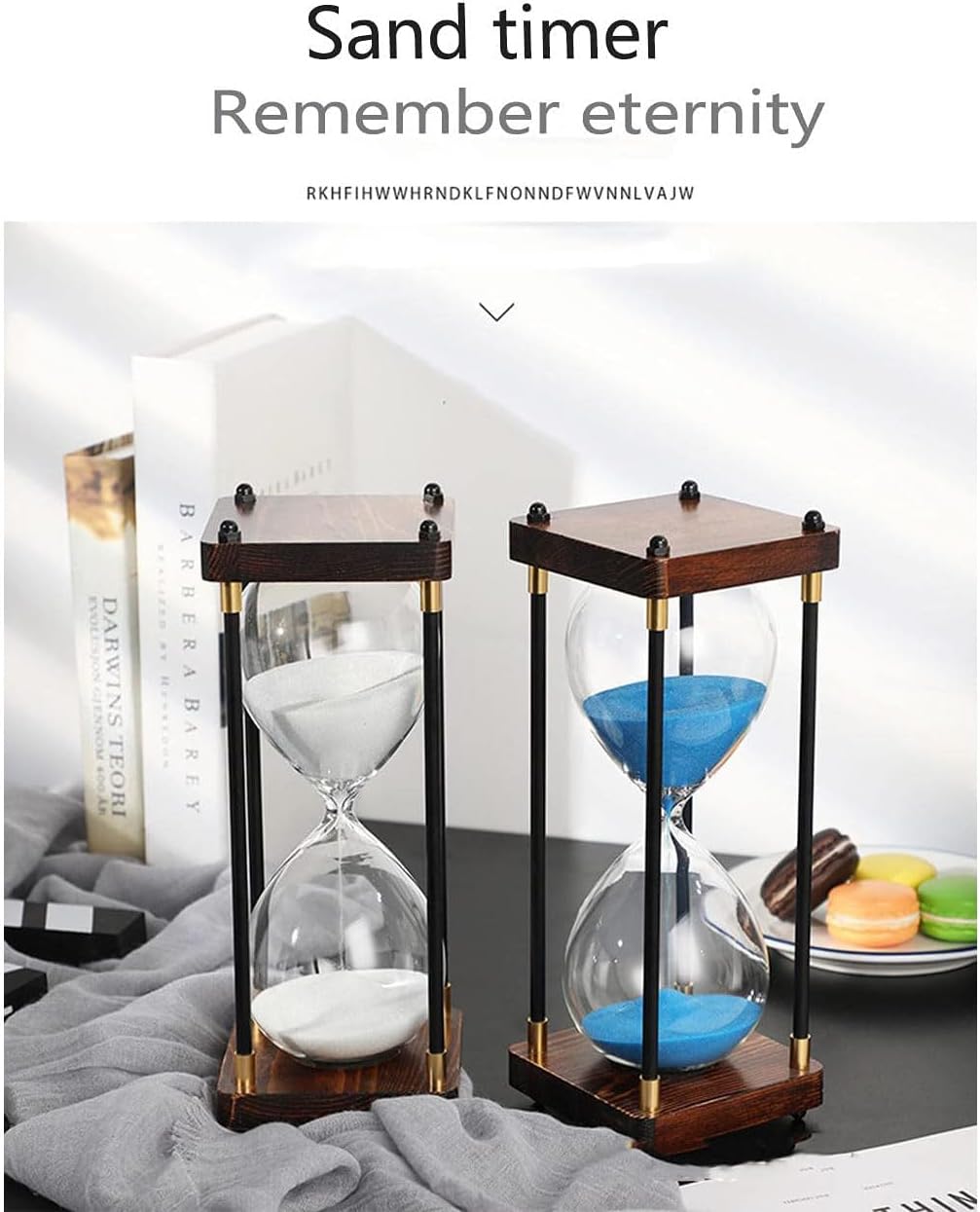 Premium Large Hourglass Sand Timer 60 Minutes, Decorative Sandglass Clock, Modern Hour Glass Timers Gift for Men & Women, Time Management Tools for Classroom Kitchen Home Office Desk Decor-3