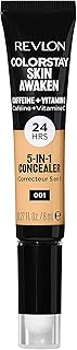 Revlon ColorStay Skin Awaken 5-in-1 Concealer, Lightweight, Creamy Longlasting Face Makeup with Caffeine & Vitamin C, For Imperfections, Dark Circles & Redness, 001 Universal Neutralizer, 0.27 fl oz