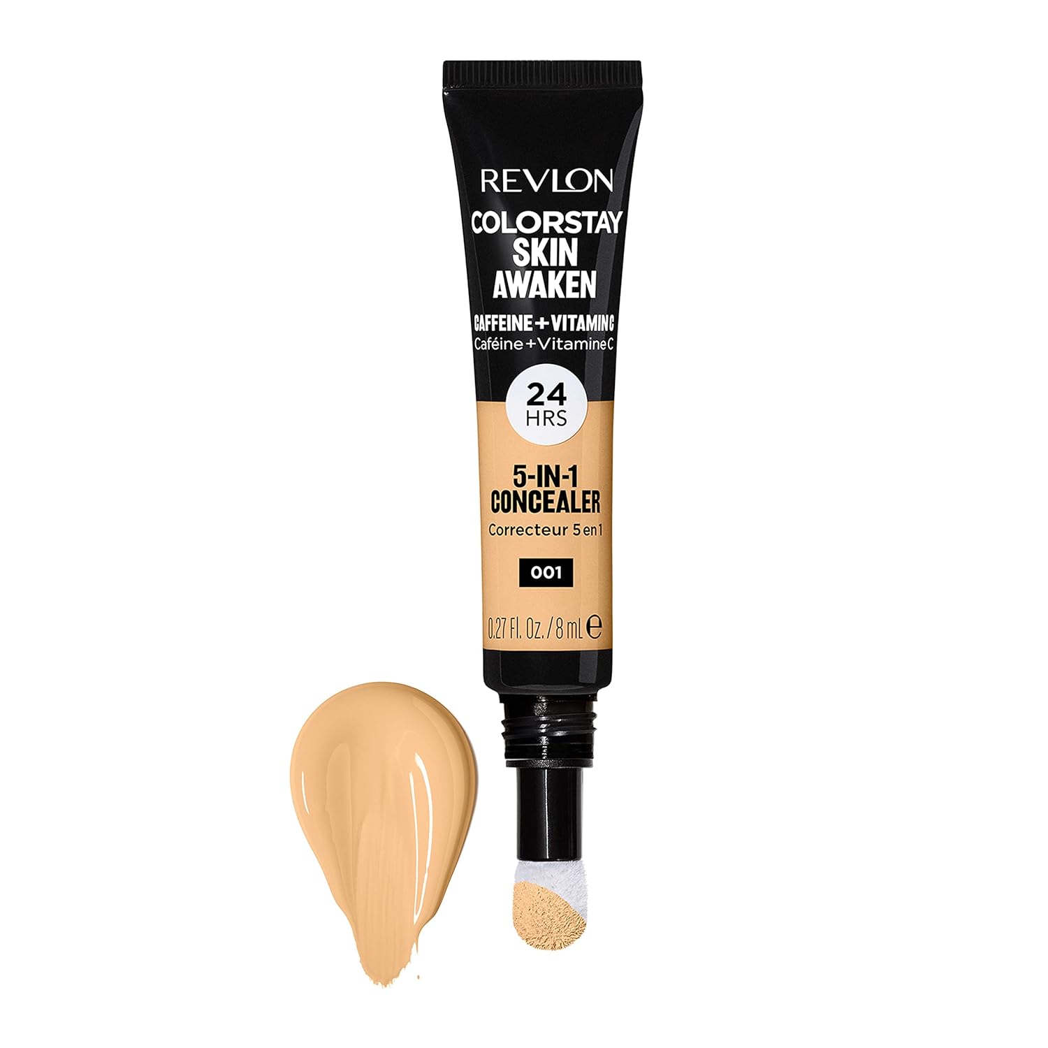 Revlon ColorStay Skin Awaken 5-in-1 Concealer, Lightweight, Creamy Longlasting Face Makeup with Caffeine & Vitamin C, For Imperfections, Dark Circles & Redness, 001 Universal Neutralizer, 0.27 fl oz-2