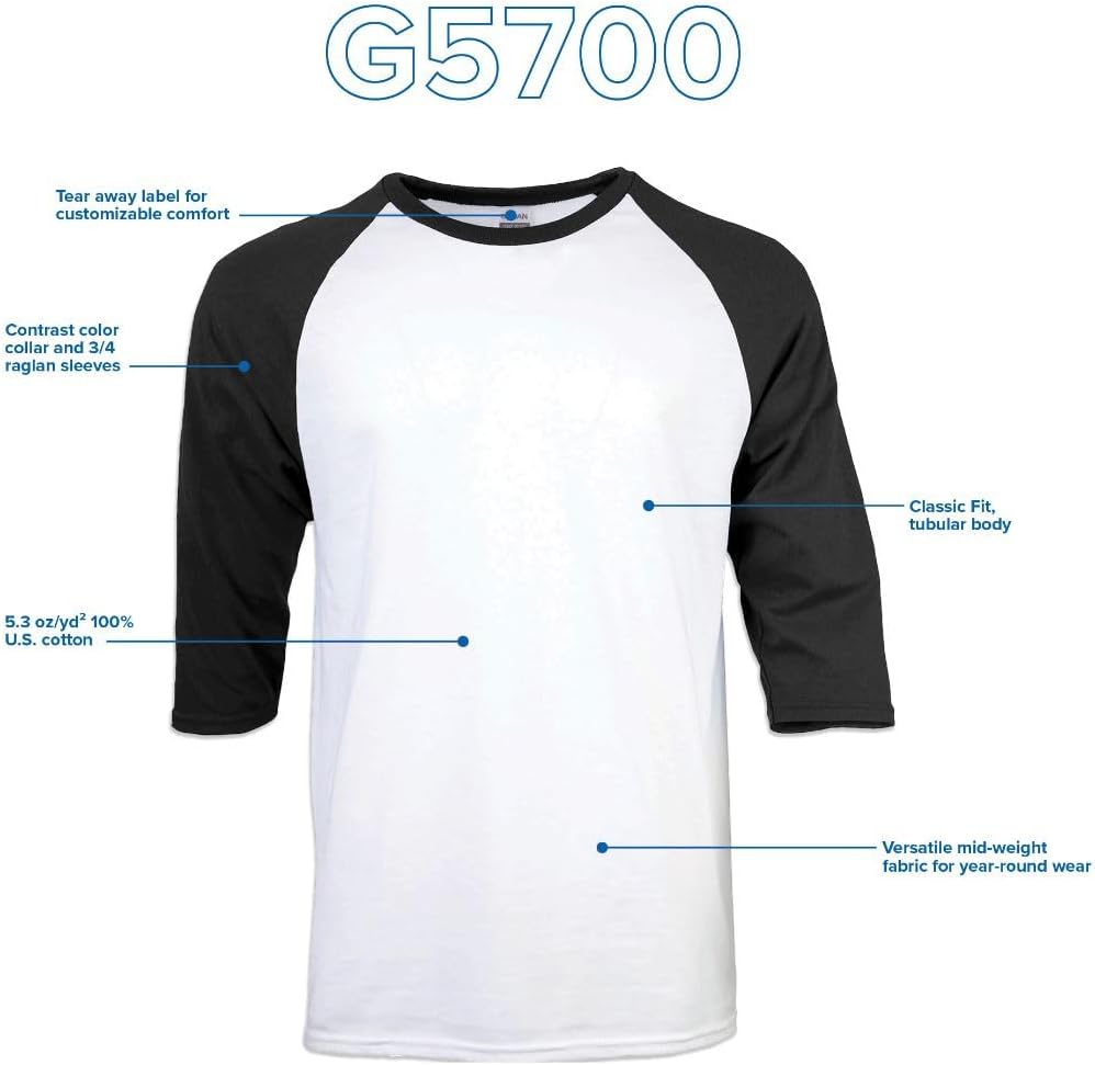 Gildan Adult Heavy Cotton 3/4 Raglan T-Shirt, Style G5700, 2-Pack-3