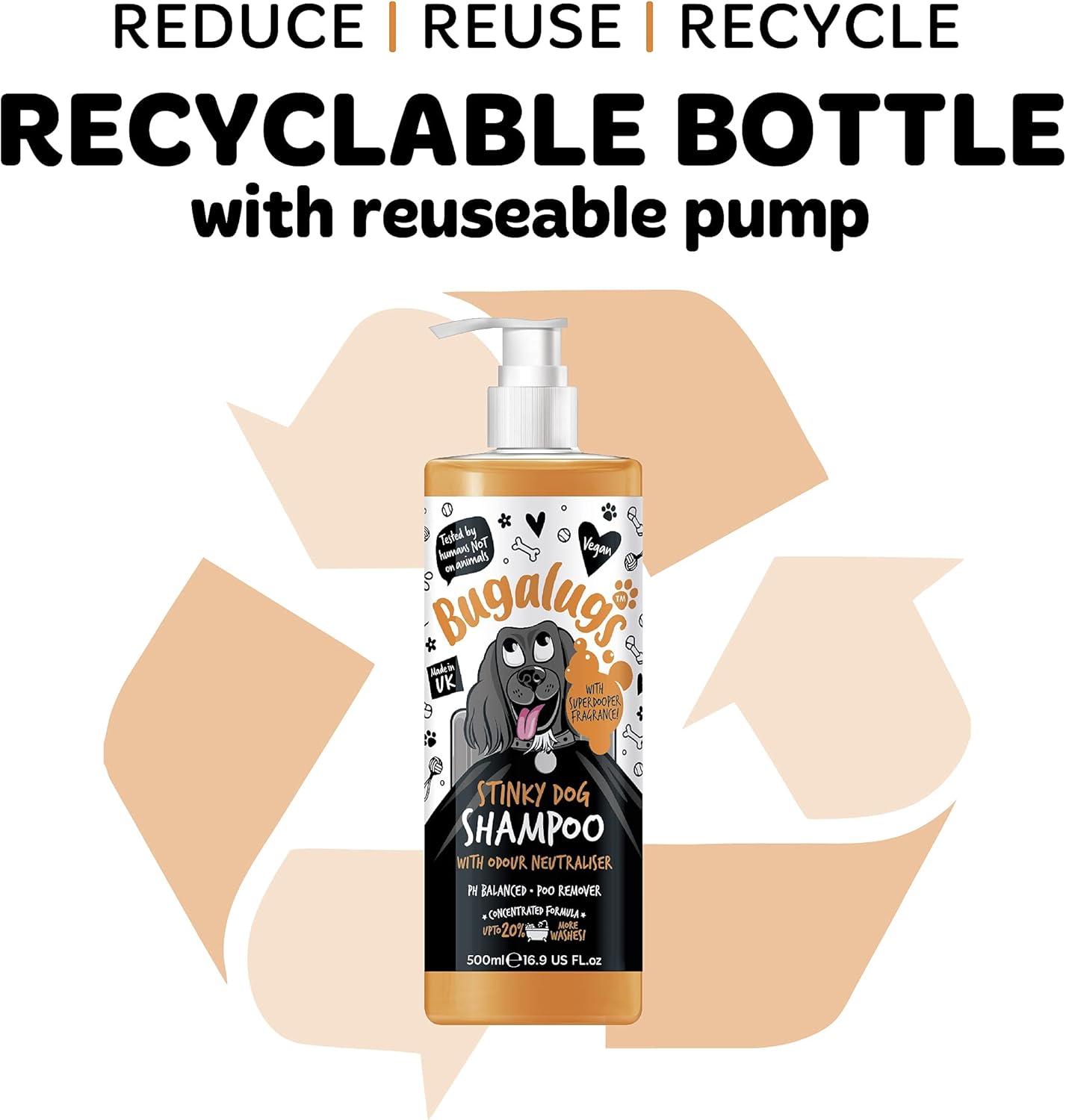 Stinky Dog Shampoo with odour neutraliser, fox poo shampoo for dogs with dog perfume, vegan dog grooming sensitive skin puppy shampoo & conditioner (500ml (Pack of 1)-8