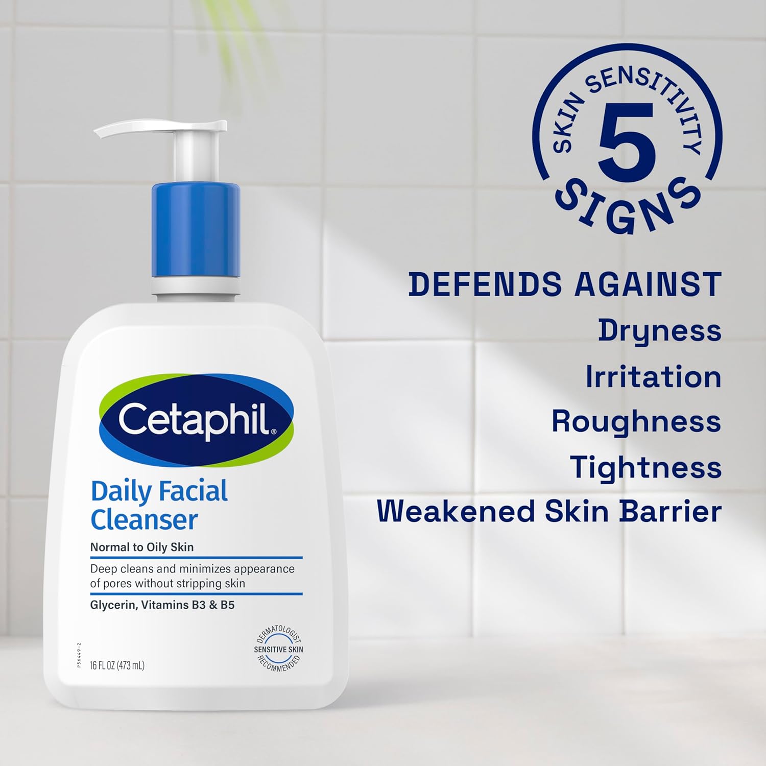 Face Wash by CETAPHIL, Daily Facial Cleanser for Sensitive, Combination to Oily Skin, NEW 16 oz 2 Pack, Gentle Foaming, Soap Free, Hypoallergenic-2