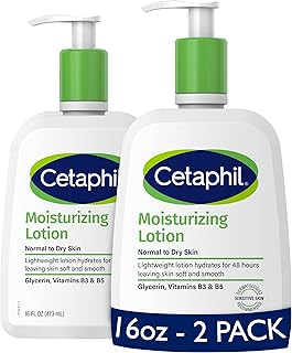 Cetaphil Body Moisturizer, Hydrating Moisturizing Lotion for All Skin Types, Suitable for Sensitive Skin, NEW 16 oz Pack of 2, Fragrance Free, Hypoallergenic, Non-Comedogenic